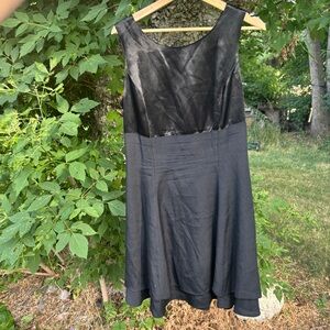 Vintage y2k flare a line black mini dress